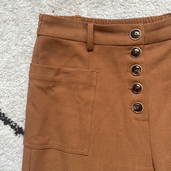 Elodie Button Fly Wide Leg Trousers - Picture 2 of 4